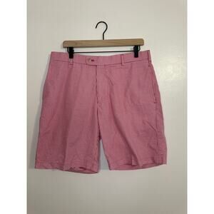 Peter Millar Mens Preppy Classic Pink Gingham Chino Golf Shorts Size 34